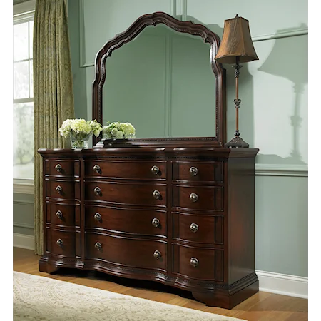 Traditional 12-Drawer Dresser & Mirror